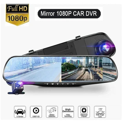Cameră auto duală oglindă Full HD 1080P cu cameră față și spate