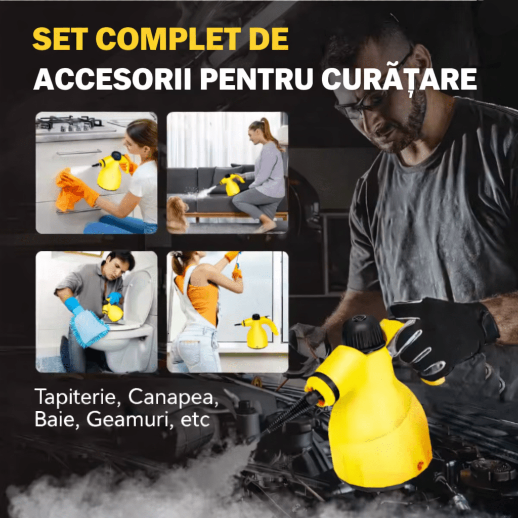 SteamPro – Curățător cu Aburi Multifuncțional - CasutaMea